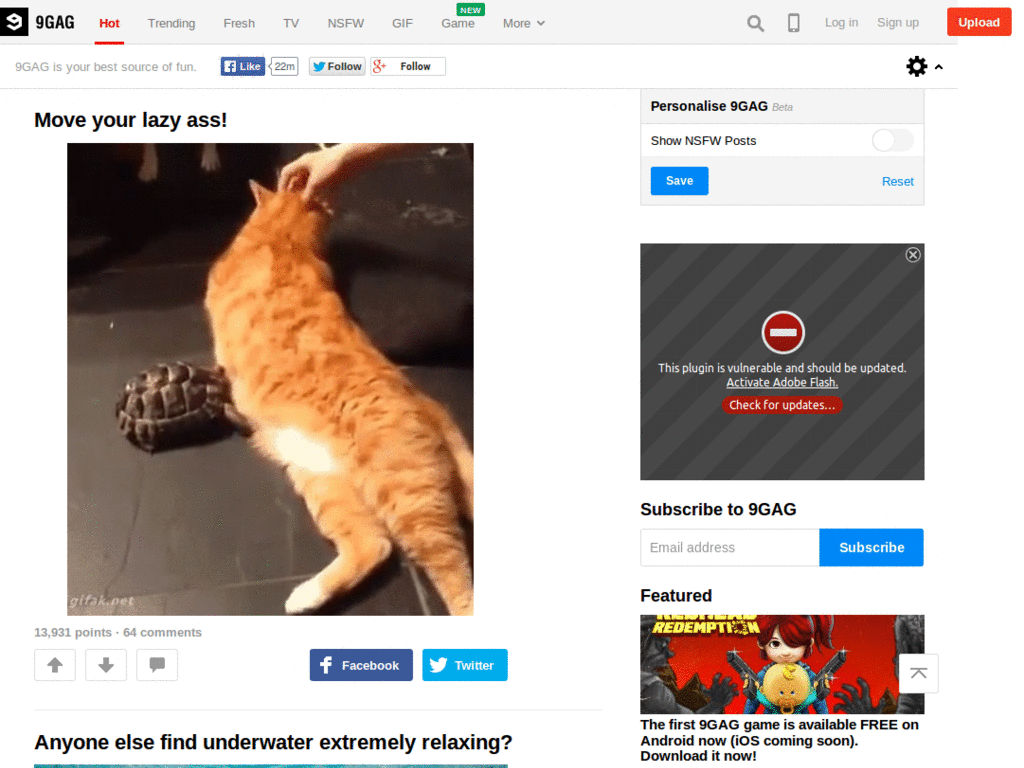 9gag: Hide Banners