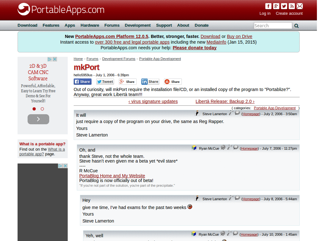 PortableApps forum comments