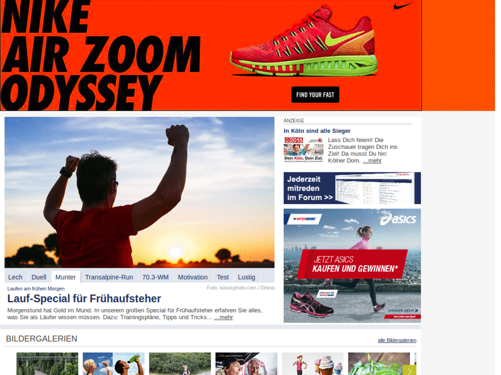 runnersworld Forum breiter um 200 Pixel