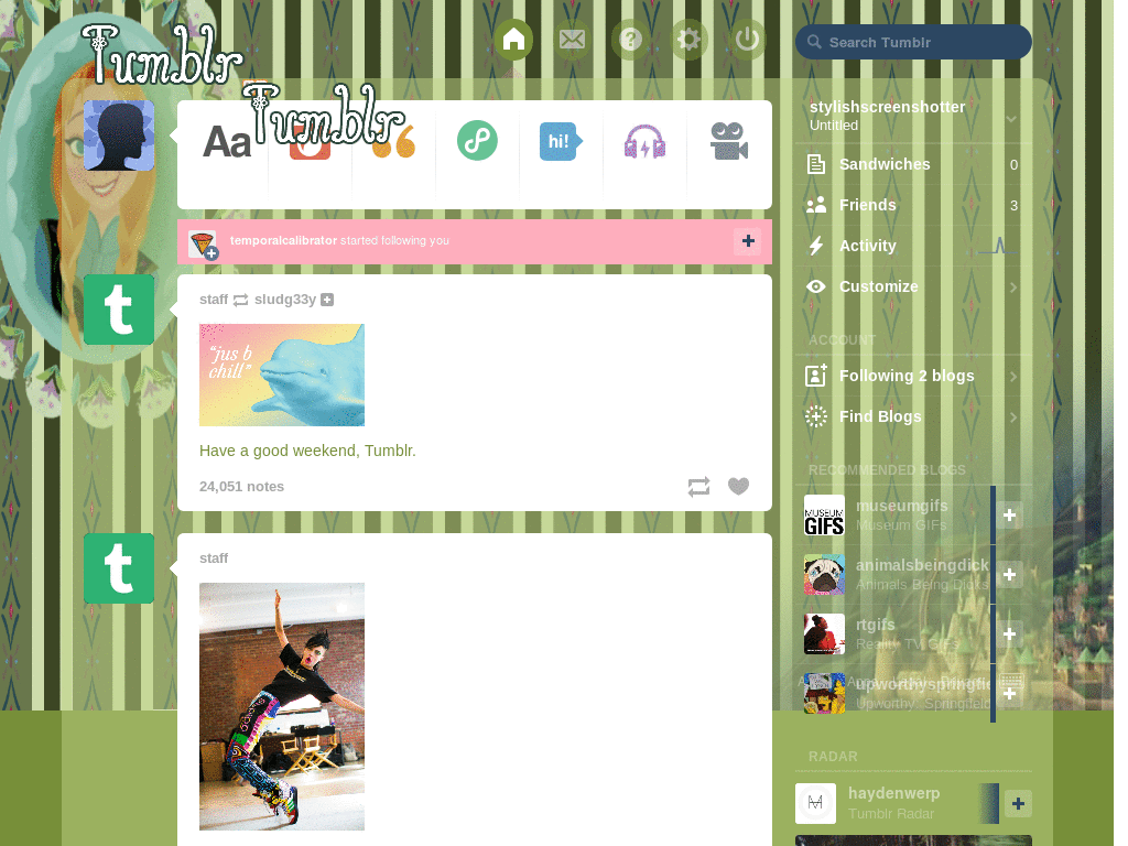 Frozen- Anna Dashboard theme for Tumblr