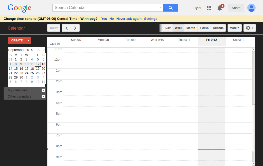 Google Calendar - Dark
