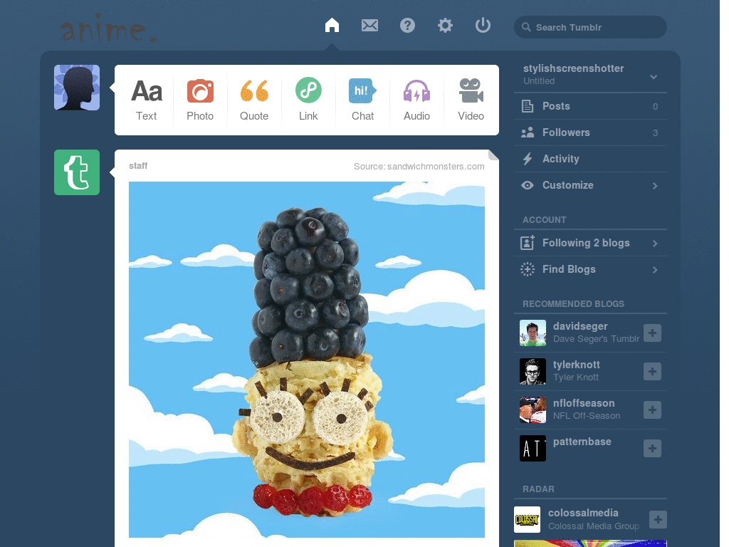 Anime Tumblr logo