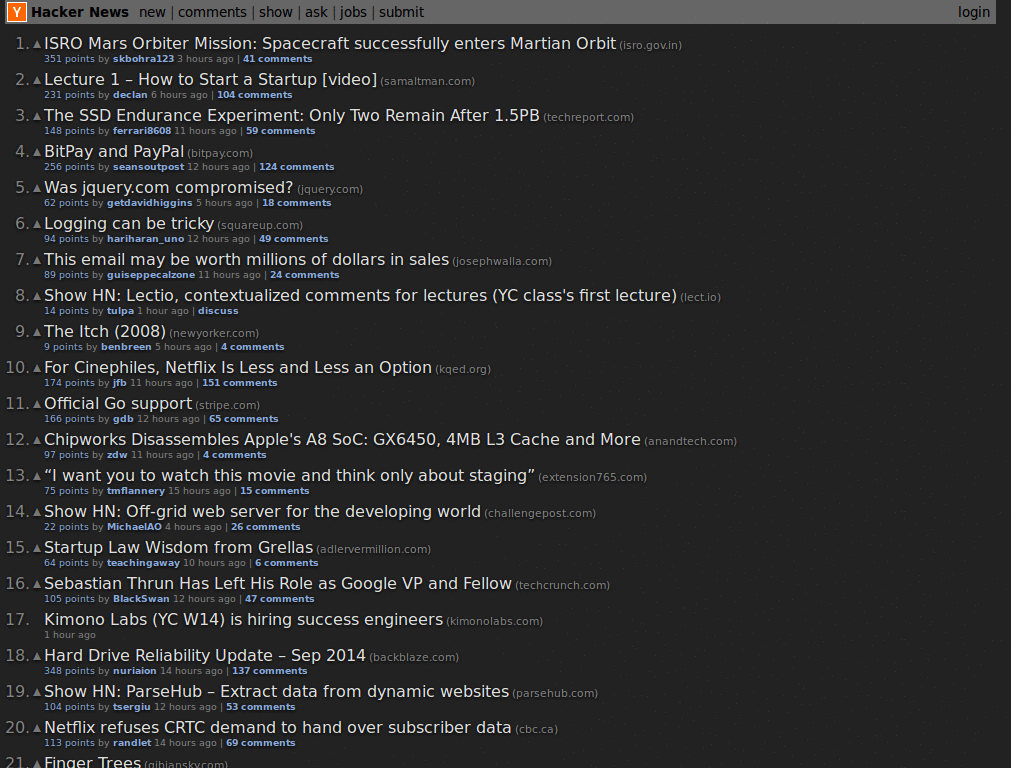 Duncs Dark Hacker News