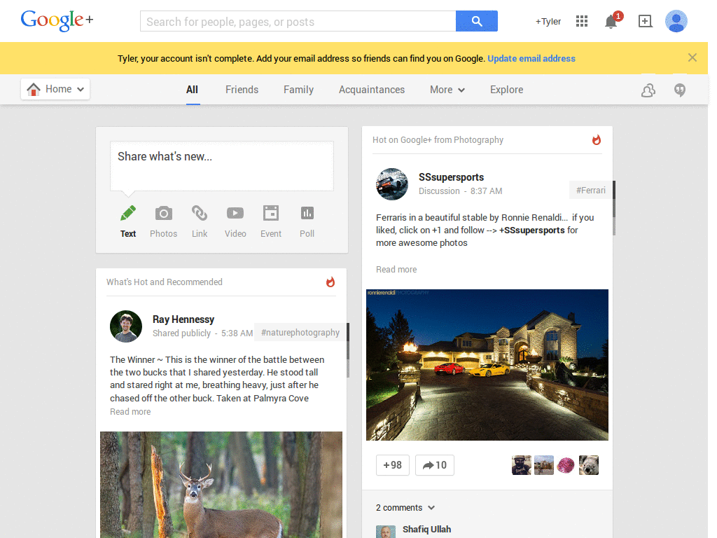 Remove suggestions from Google+