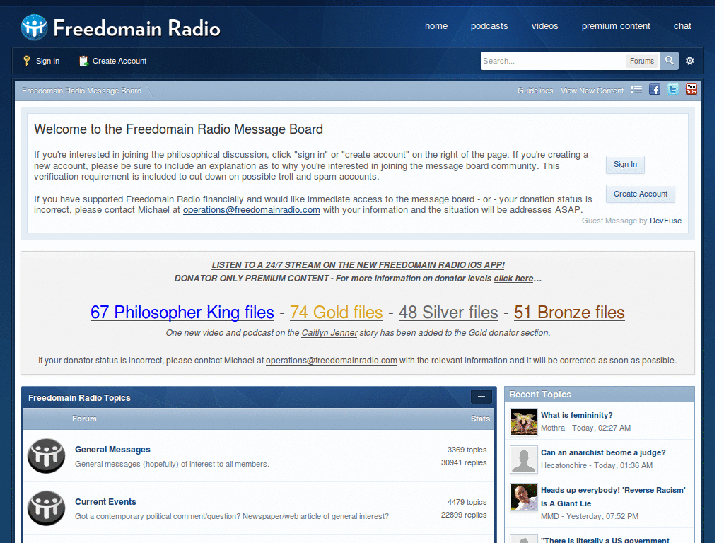Freedomain Radio: Defaultish