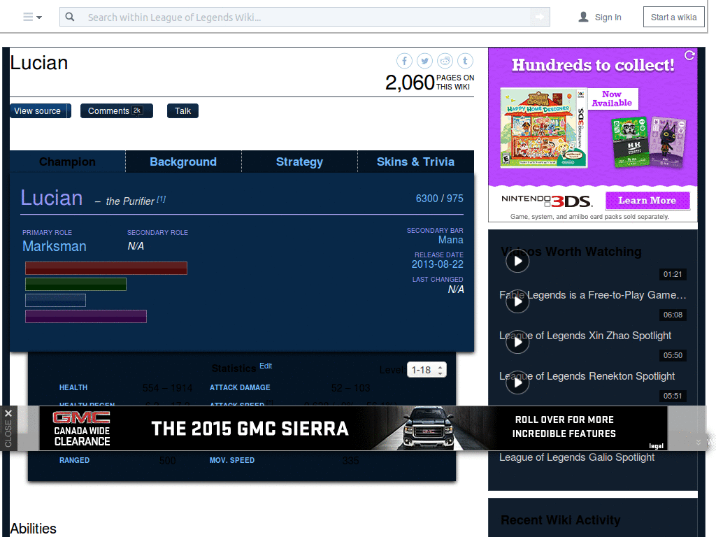 League of Legends Wikia, 100% width, white, no img