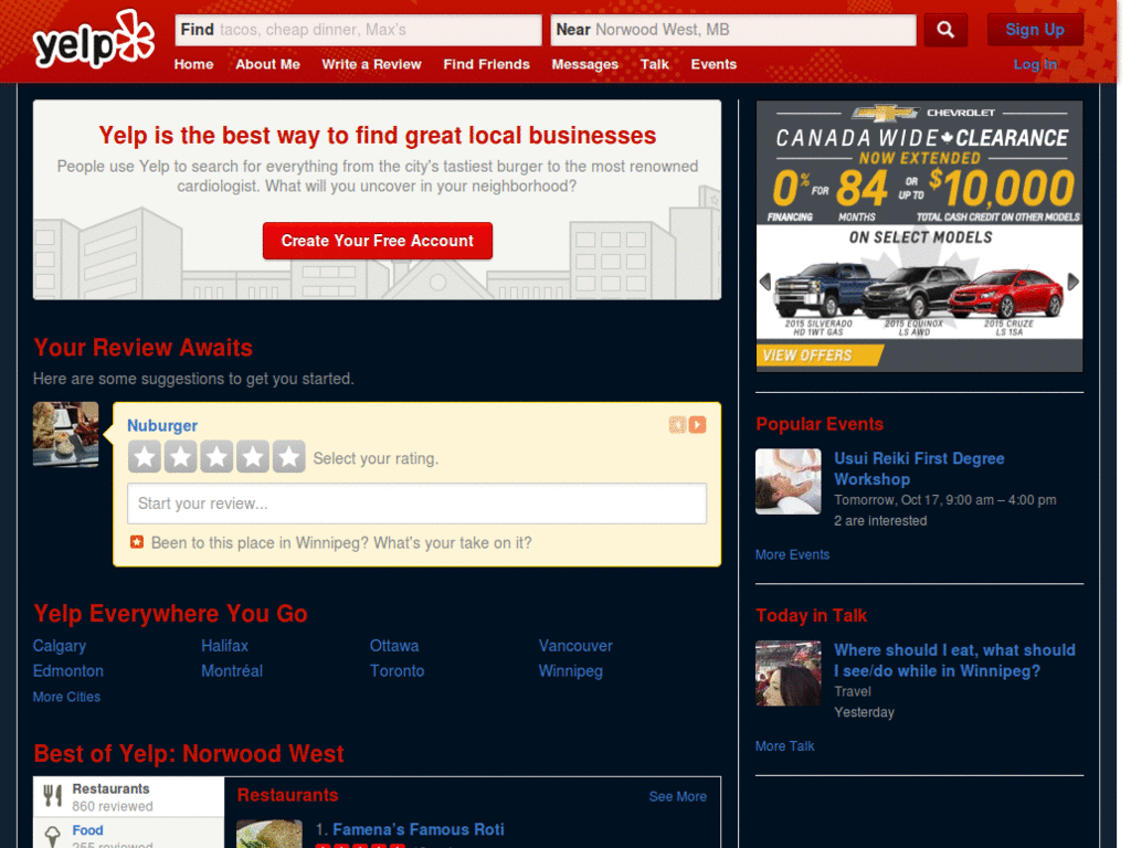 Yelp Dark