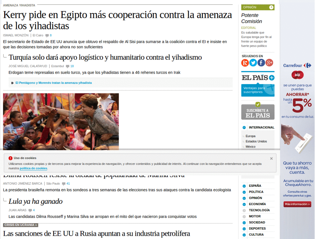 Periódico elpais.es sin anuncios
