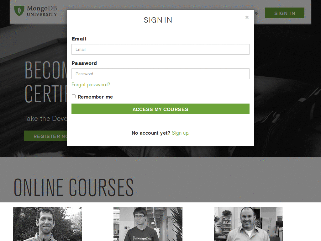 mongodb university for laptops