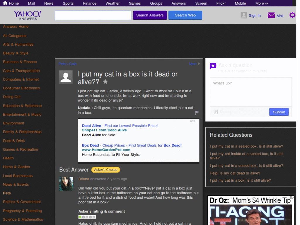 Yahoo! Answers Dark
