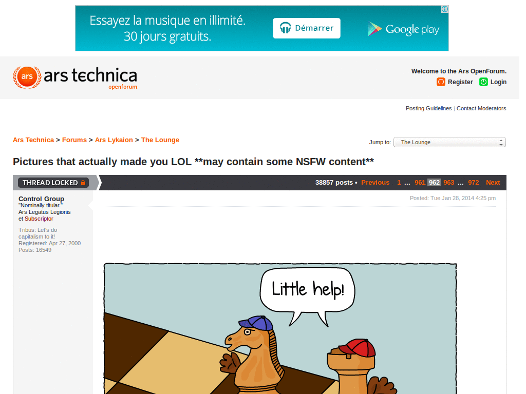 Ars Technica LOL funny pictures thread text hider