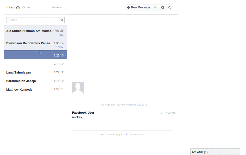 Minimal Facebook Chat