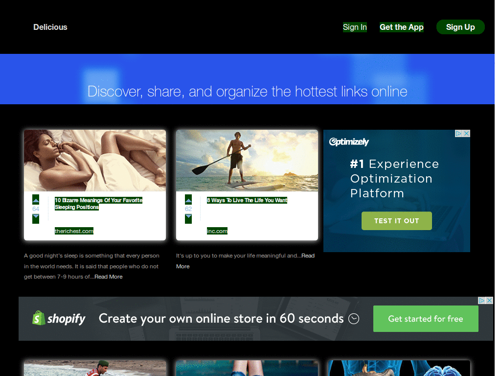 Del.icio.us - Optimized, Black and Green