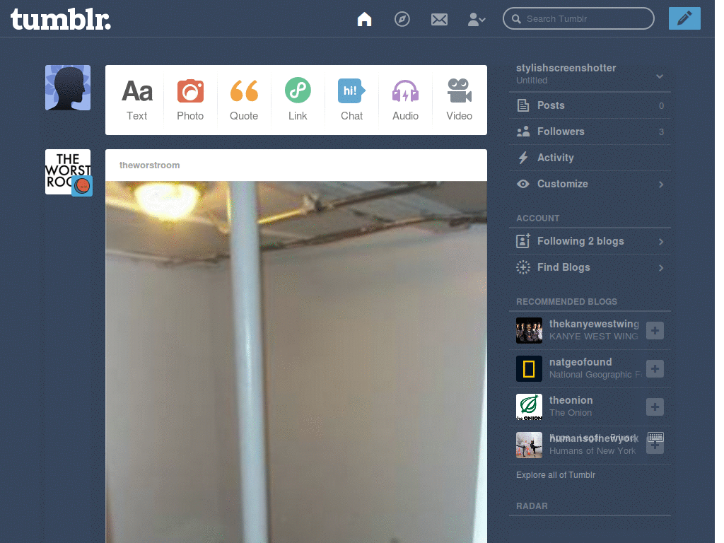 simple tumblr dash