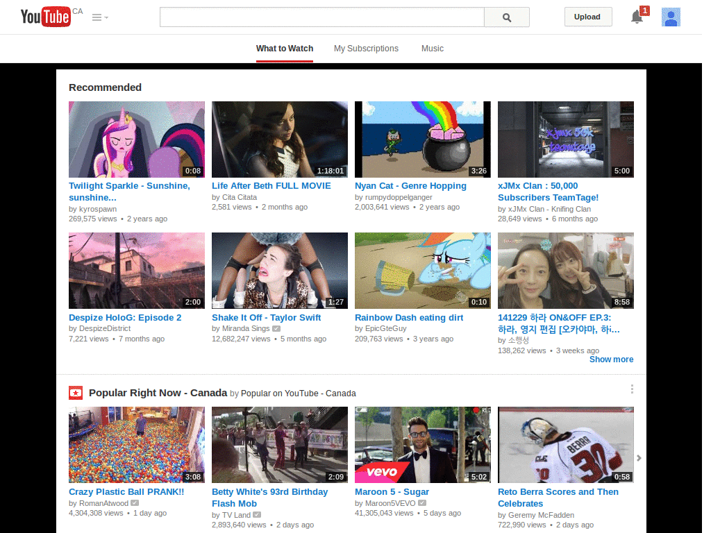 YouTube Black Background 2014