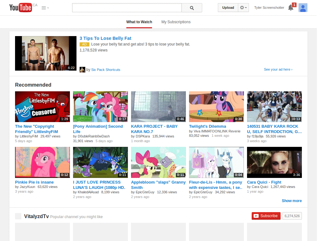 YouTube Left Align