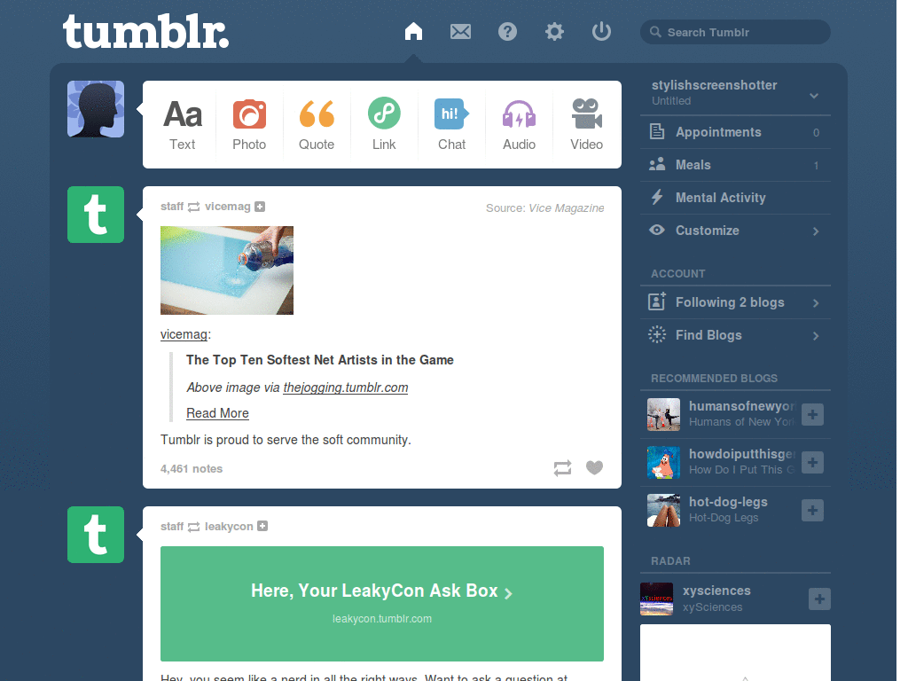 Hannibal Posts, Followers, Activity and Queue