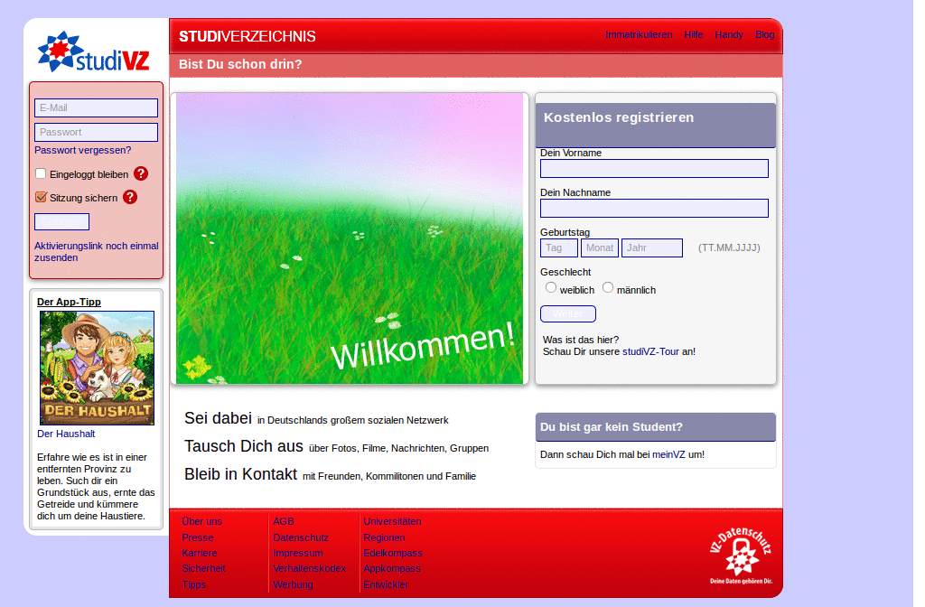 StudiVZ eye friendly version