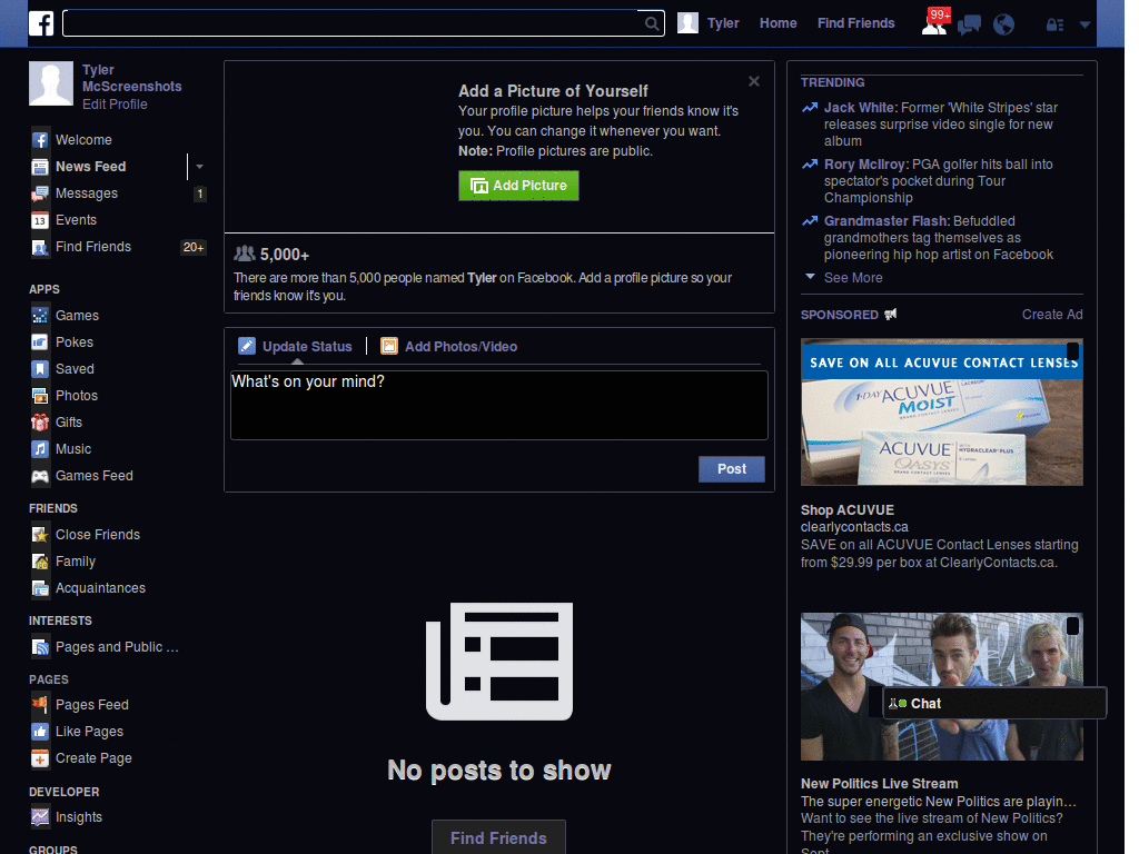 Facebook Simple Dark
