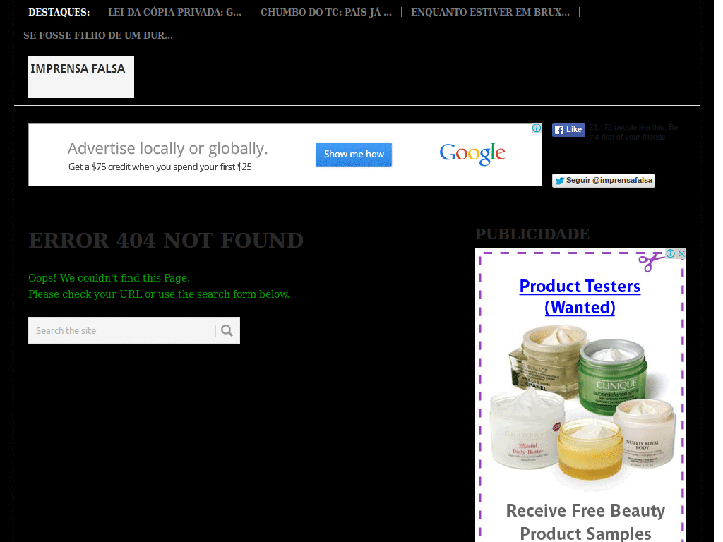 Imprensa Falsa Centrado Terminal