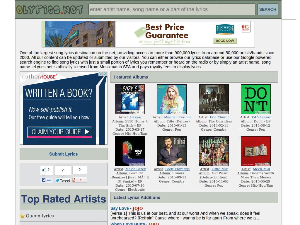 ELyrics | Ad removal - Site Center Fix
