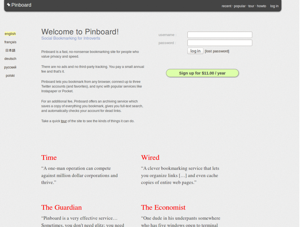 Pinboard.in - less stark, more appish 1.0 MOD