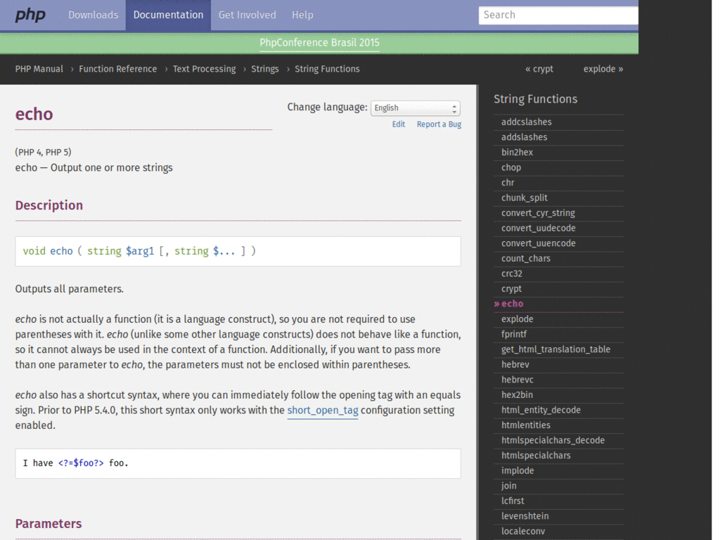 PHP.net - unfix top bar