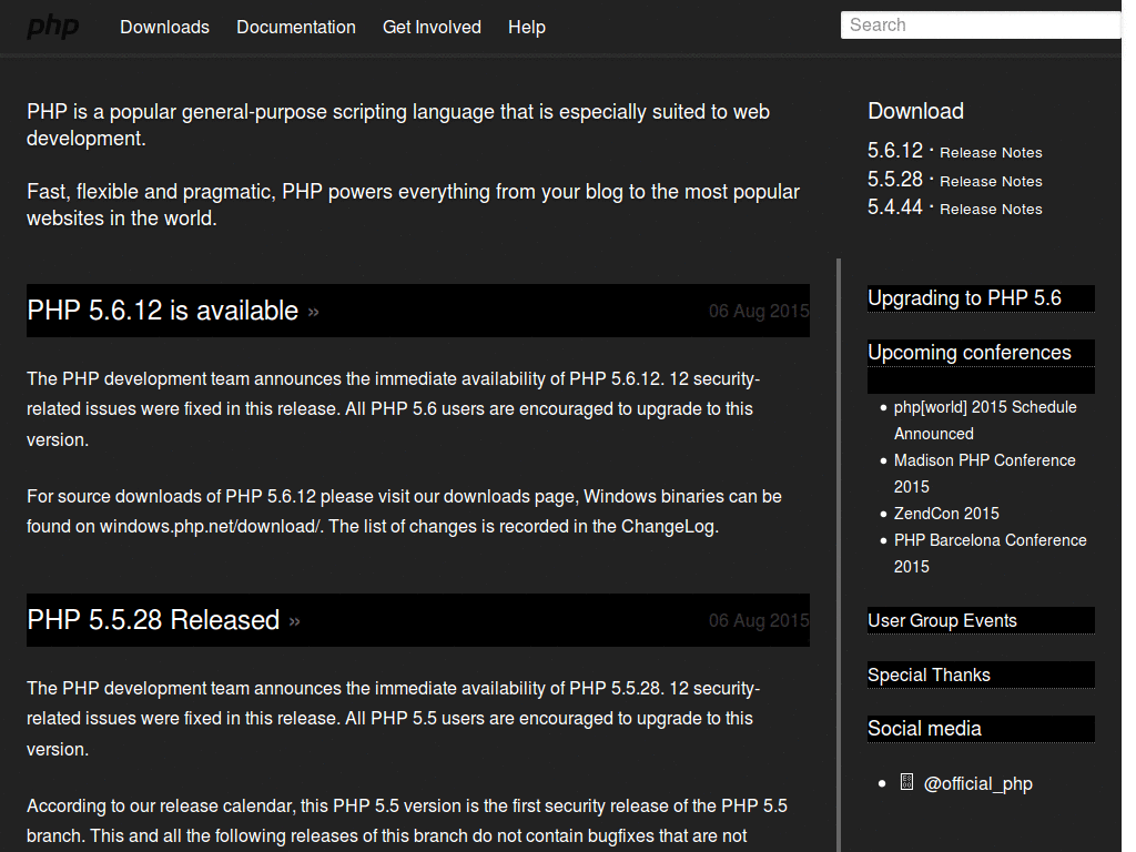 PHP.net - dark