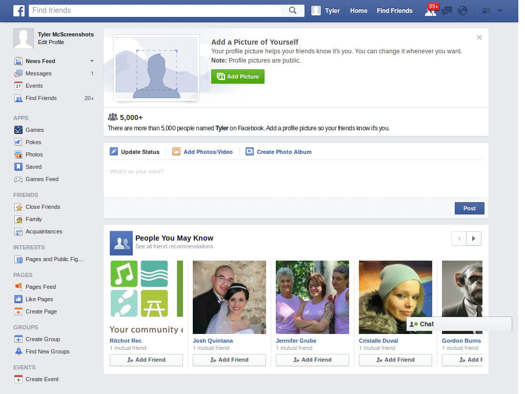 facebook.com - hide right sidebar