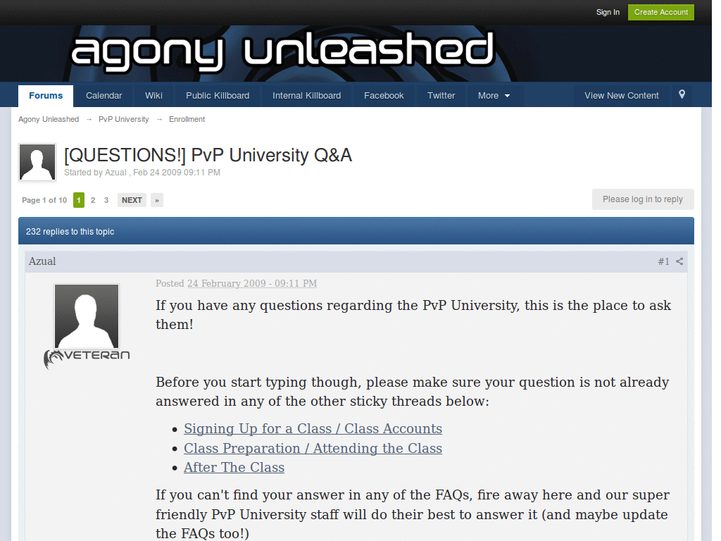Agony Unleashed Forums