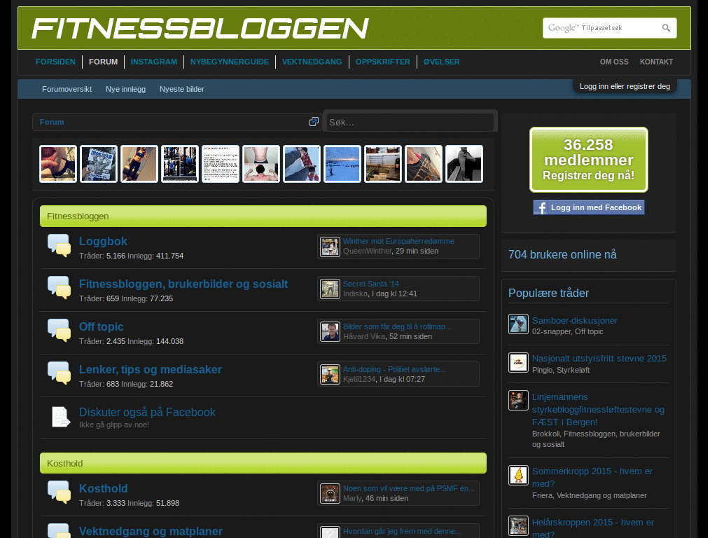 Fitnessbloggen forum Dark Theme
