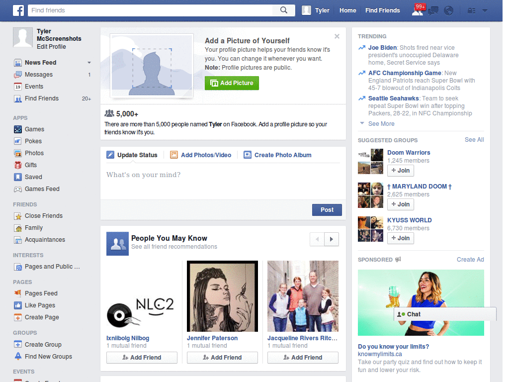 Facebook - Tahoma Font