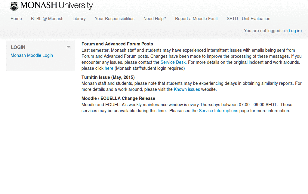 Monash Moodle (prettier)
