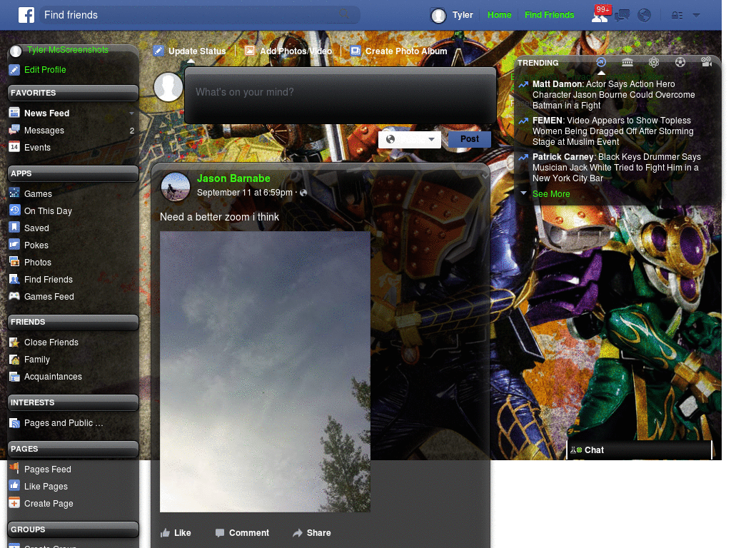 Kamen rider Gaim in facebook background