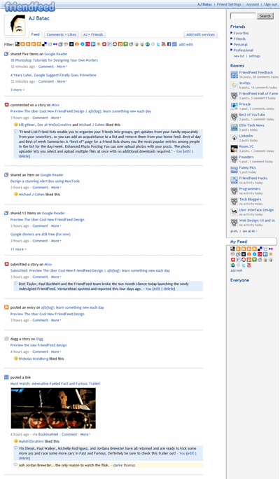 Cleaner FriendFeed Beta