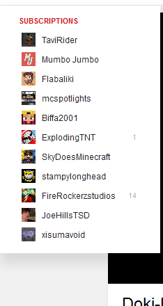 youtube side menu modifier