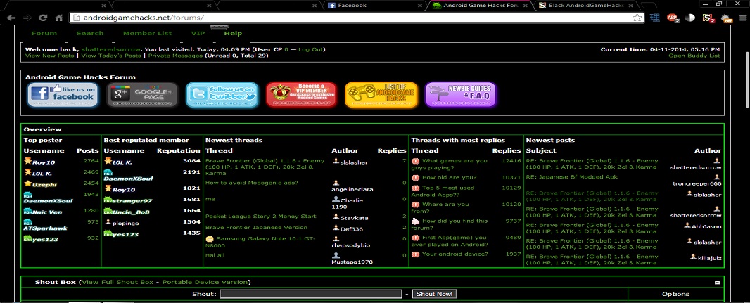 Black AndroidGameHacks.net