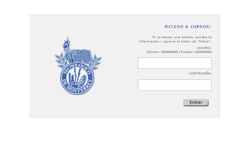 ITESM - Blackboard Minimalista (Login)