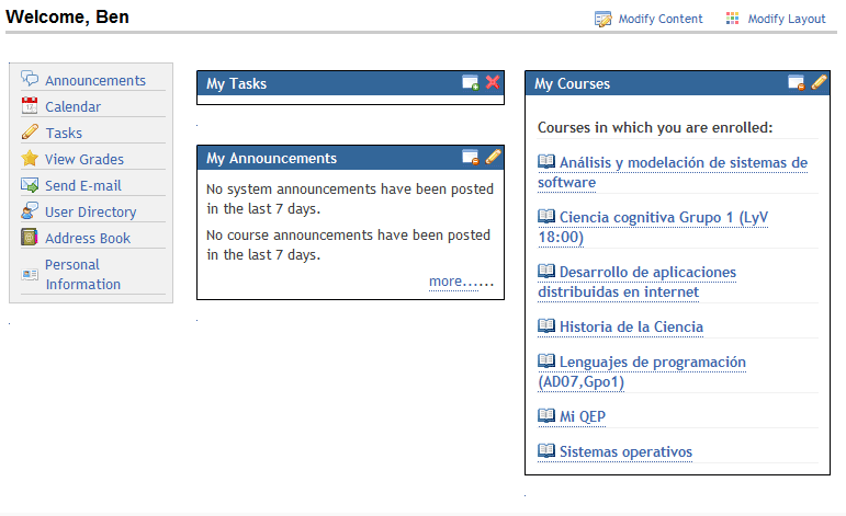 ITESM - Blackboard Minimalista (My Institution)