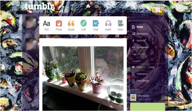 pollock art tumblr dashboard theme