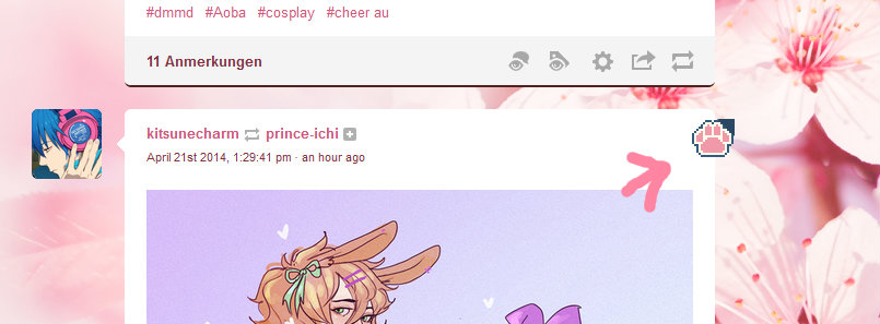 DMMd Tumblr Post Clinger / Permalink Rens Paw Icon