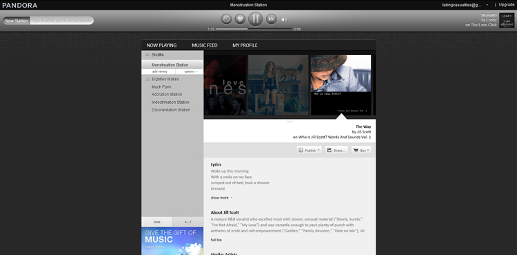 Pandora Greyscale Theme