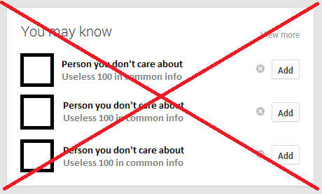 G+ Hide Friend Suggestions