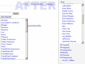 FriendFeed Beta - Scrollable lists