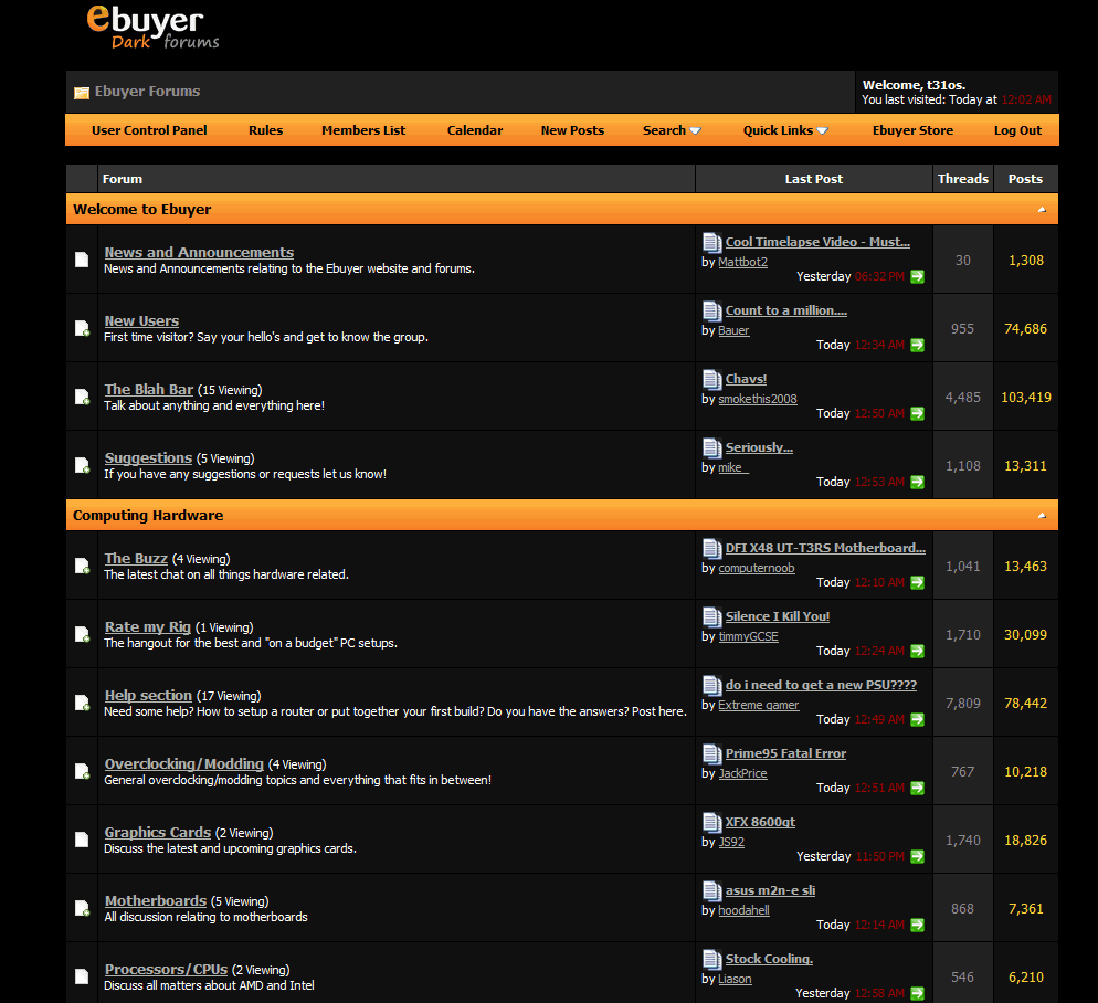 Ebuyer Forums - Dark Theme v1.0