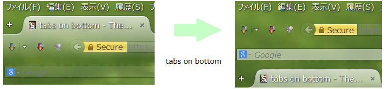 tabs on bottom