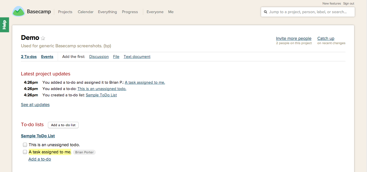 Basecamp Highlight Your Assigned ToDos