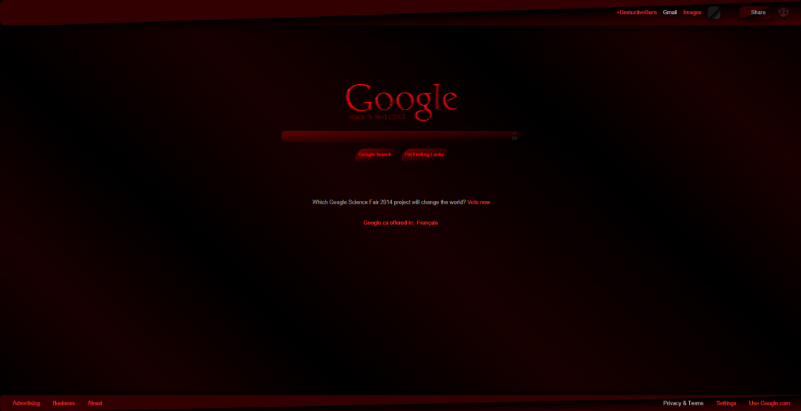Google Black & Red (-CyberationMicro-) CSS3