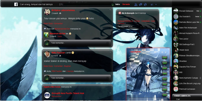 Black Rock Shooter - Template Facebook Indra-Blog