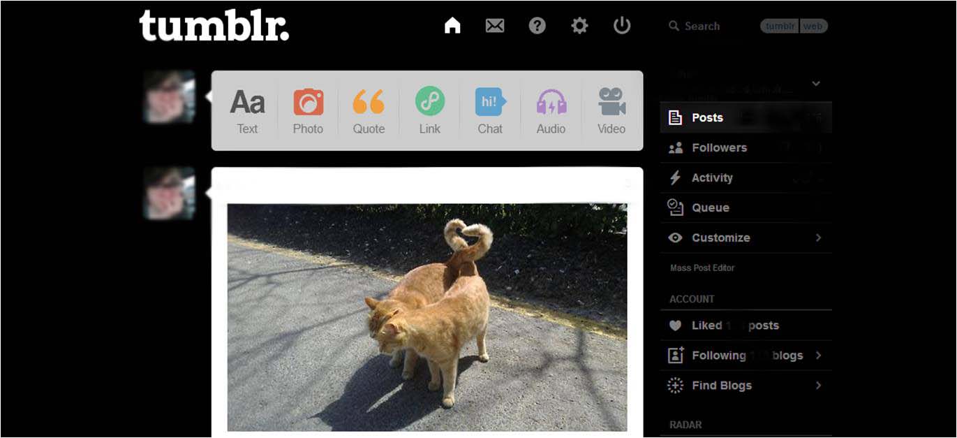 black tumblr dashboard background